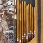 Organ pipe detail on Helsinki rock church. Temppeliaukio